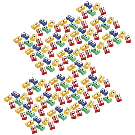 Charles Leonard Plastic Pencil Sharpener, One Hole, Assorted Colors, 144PK 77775