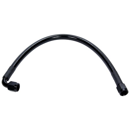 Powerhouse 6AN Straight to 6AN 90 deg Female Hose Assembly with 24 in. Long - Black Plastic Coated PO3616048