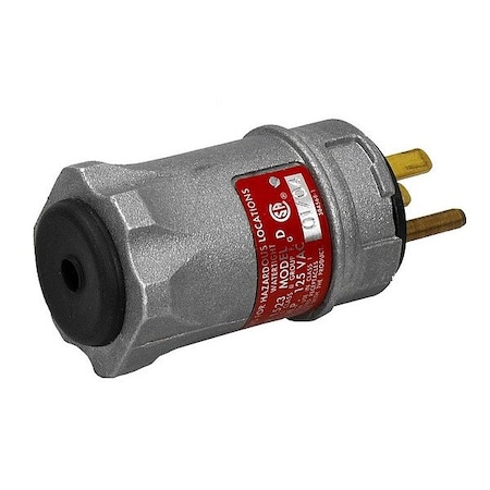 Appleton Electric Straight Blade Plug, 15 A, Gray ECP1523