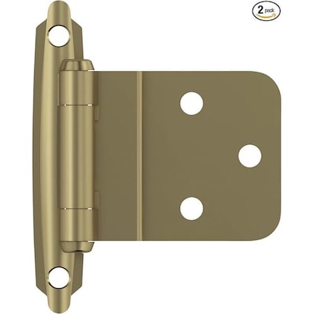 Amerock Cabinet Hinge, 105 deg Hinge Opening, 3/8 in Inset, Self-Closing Close, Golden Champagne BPR3428BBZ
