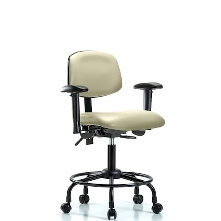 Blue Ridge Ergonomics Desk Chair Desk Chair, RT AA, Casters Vinyl, Wht, Adjustable Arms, 21" to 26" Height, Vinyl BR-VDHCH-RT-T0-A1-RC-8501