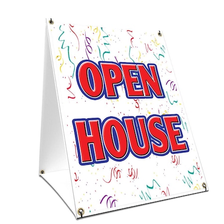 Signmission Open House, 24 Inch x 18 Inch A-frame Yard Sign, Plastic Sign SBC-1824-Open House