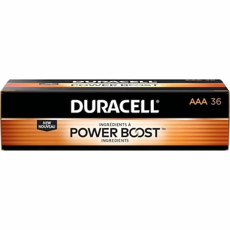 Duracell Coppertop AAA Alkaline Battery, 1.5V DC, PK36 MN24P36