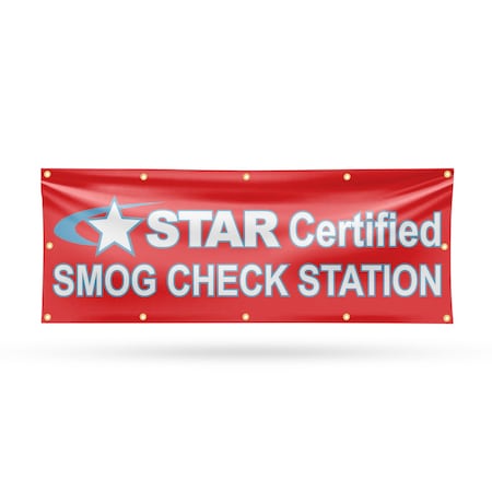 Signmission Star Certified Smog Check Station, 48 Inch x 120 Inch, Vinyl Banner B-120-30865