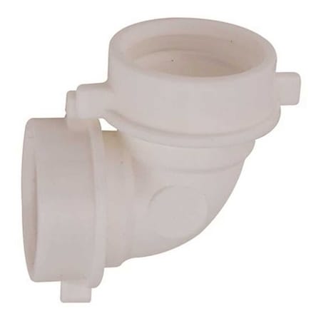 Durapro 1-1/2 Plastic Bend 90-Degree Slip Joint Elbow Fitting White 172130