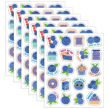 Teacher Created Resources Blueberry Smelly Stickers, 120-Piece Set, 6PK 9452