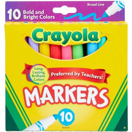 Crayola Broad Line Markers, Bold & Bright, 10PK 587725