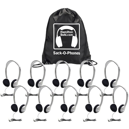 Hamiltonbuhl Sack-O-Phones, 10 HA2 Personal Headsets, Foam Ear Cushions SOP-HA2