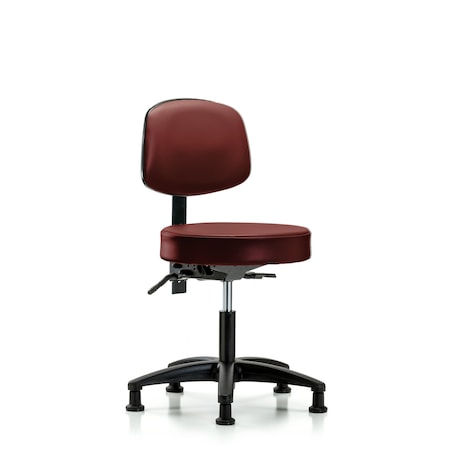 Blue Ridge Ergonomics Vinyl Stool, Back, Desk, Glides, Taupe BR-VDHST-RG-T0-RG-8815