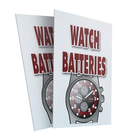 Signmission Watch Batteries, Plastic Signs Only 24 Inch x 36 Inch, Corrugated Plastic, 2PK CSB-2436-2PACK-Watch Batteries