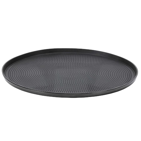 Service Ideas Modern Edge Round Serving Tray, 14in diamater, Black Onyx TRME14RIBX