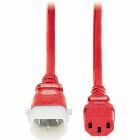 Eaton Tripp Lite series PDU Power Cords C13 to P-Lock C14 Heavy-Duty 15A 250V 14 AWG 4ft Red, 6PK P005-E04-ARD-6