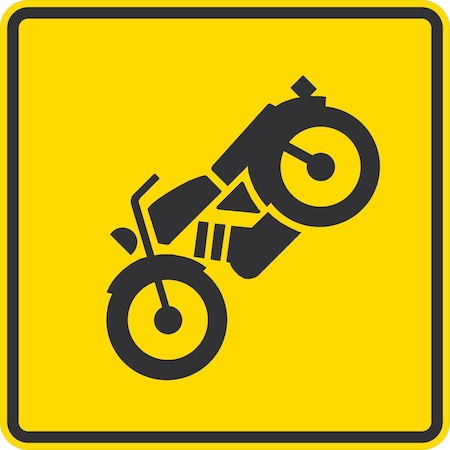 Lyle Motorcycle Symbol, 24x24, Diamond Grade, Yellow G-12266-DG_24x24