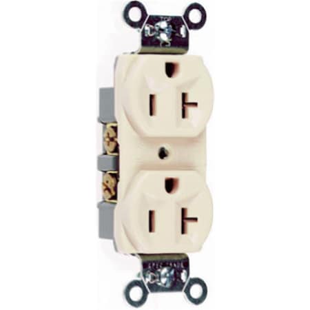 Nextgen CRB5362LACC12 20A 125V 2 Pole And 3 Wire Grounding Heavy Duty Duplex Outlet, Light Almond NE579641