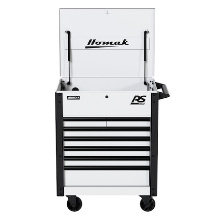 Homak Serce Cart, White, Metal, 31 in W x 38.875 in H WH06035247