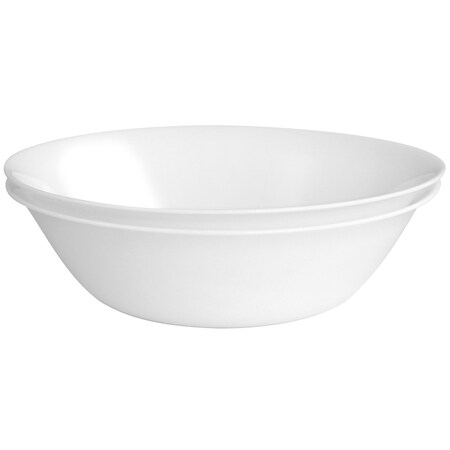 Gibson Ultra Ultra by Gibson 2 Piece 46oz Tempered Opal Glass Serving Bowl Set in White Shadow 138954.02