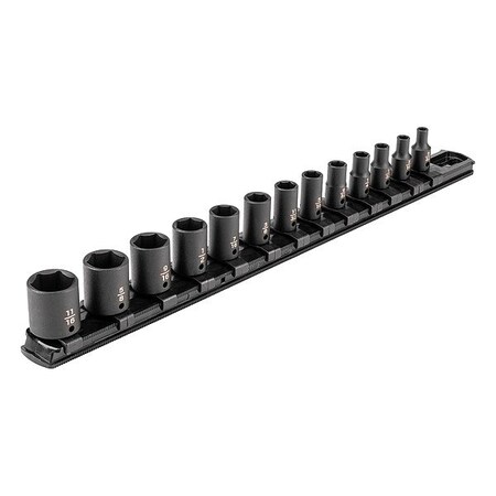 Tekton 1/4 Inch 6 Point Impact Socket Set, 13 Pieces (5/32-11/16 Inch) - SID90100