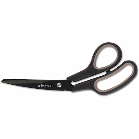 Universal One Industrial Scissors, 8" Length, Bent, Black Carbon Coated Blades, Black/Blue UNV92022***