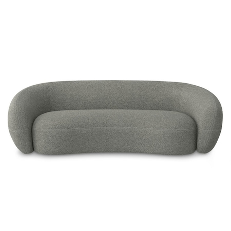 Homeroots 89" Gray Fabric Sofa With Walnut Legs 641005
