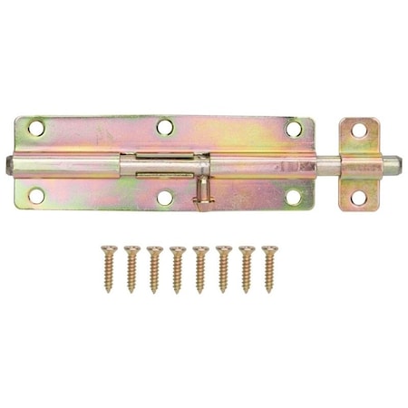 Prosource Barrel Bolt, 0.31 Dia in Bolt Head, 6 in L Bolt, Steel, Satin Brass Tone 20474CZB-PS