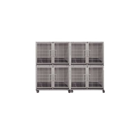 K9 Kennel Store 4 or 8 Unit Modular Powder Coated Cage Bank Kit CBPC4X8BK