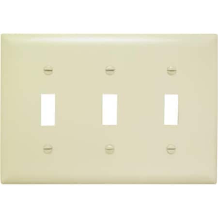 Nextgen TP3ICC12 3 Gang 3 Toggle Openings Nylon Wall Plate, Ivory NE928278