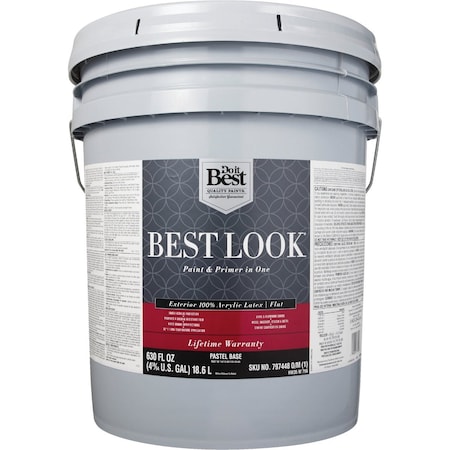 Do It Best 100% Acrylic Latex Premium Paint & Primer In One Flat Exterior House Paint Pastel Base 5 Gal. HW35W0796-20