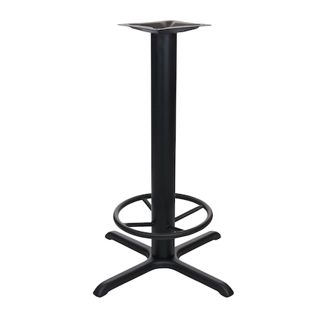 Bfm Seating Stamped Steel, 30x30 Cross Base, Bar Height with Foot-Ring, 4in Column, 10 5/8in Welded Top Plate STB-30304TFR