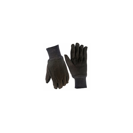 True Grip Jersey Work Gloves, Brown Cotton, Men's L 9127-26