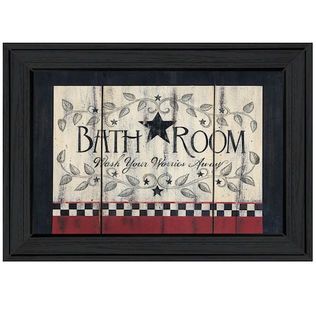 Homeroots Bathroom 4 Black Framed Print Bathroom Wall Art 405151