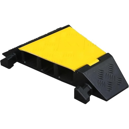 Kable Kontrol Cable Protector Left Turn, 3 Channel, Polyurethane/Rubber, Black, Yellow CP9894