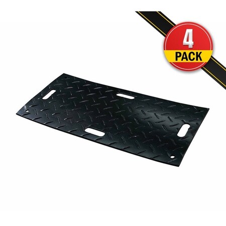 Mytee Products 4 Pk 2ft x 4ft Ground Protection Mats with Diamond Plated Tread Design 20 Ton L..., 4PK GPM-2x4x05x4