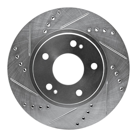 Dynamic Friction Co DFC Brake Rotor - Drilled and Slotted - Silver 631-72034L