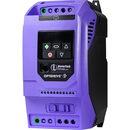 Optidrive E3 General Purpose, variable frequency drive, digital programmable, IP20 cabinet mount. Voltage 1.5 HP ODE-3-210058-1042