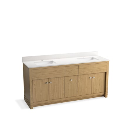 Kohler Alouette 72" bathroom vanity cabinet with sinks and quartz top 33294-WEK
