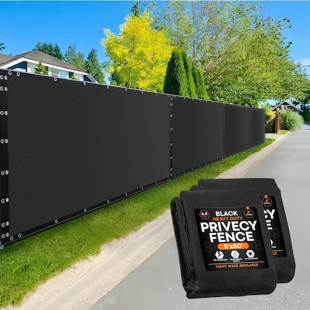 Xpose Safety Privacy Fence Screen 5ft x 50ft, Black, Pack of 2, 2PK PS-550BK-2-X-S