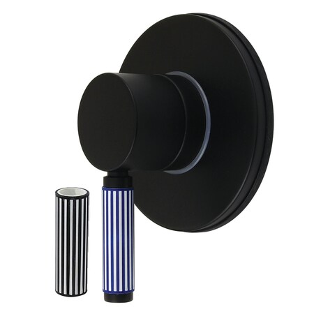 Kingston Brass Single-Handle Three-Way Diverter Valve with Round Trim Kit, Matte Black KS3030KPS