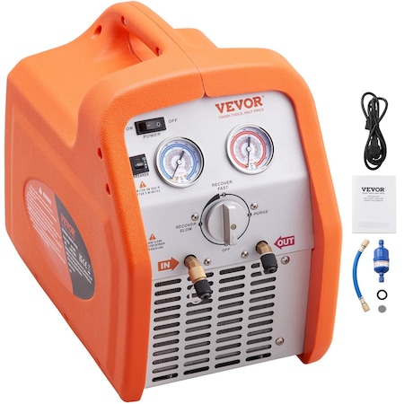 Vevor Portable 3/4 HP Refrigerant Recovery Machine for Vapor Liquid Refrigerant RR250