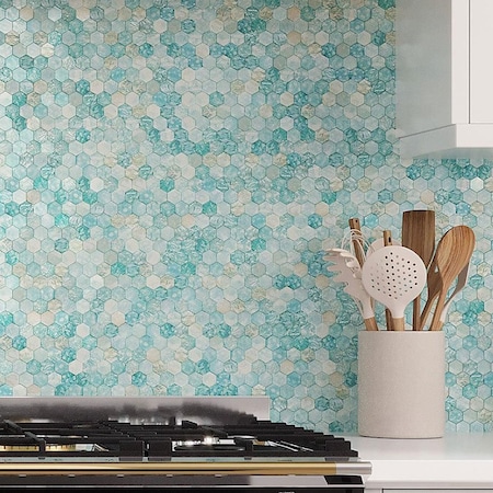 Apollo Tile Verre 11.7 in. x 11.8 in. Matte Blue Glass Mosaic Wall and Floor Tile 9.6 sq ft/case - 10 pack SEA88HX04AQA