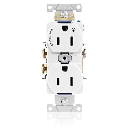 Leviton PlugsandRcptcls, 15A, 125VAC, Wht, Nylon, PK1 5262-S1W