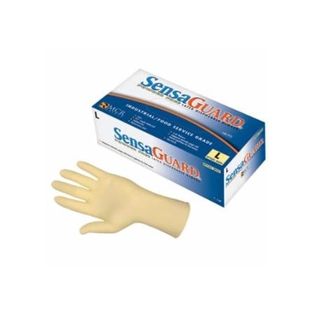 Mcr Safety Disposable Latex Gloves, Powder Free, Rolled Cuff, 5 mil, Nat. White, Large, 100PK 127-5055L