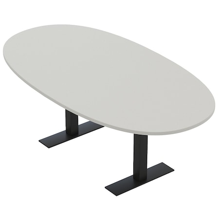 Skutchi Designs 6 Person Conference Table With Power Unit | 6' Boval Table | Harmony Series HAR-BOVL-48X72-T.BK-U779-NA