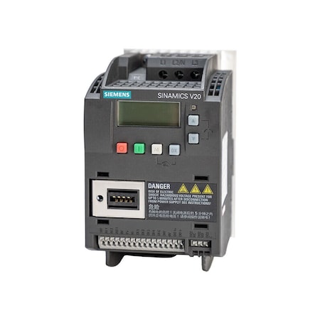 Siemens SINAMICS V20 380-480 V 3 AC -15/+10% 47-63Hz rated power 0.75 kW with 6SL3210-5BE17-5CV0