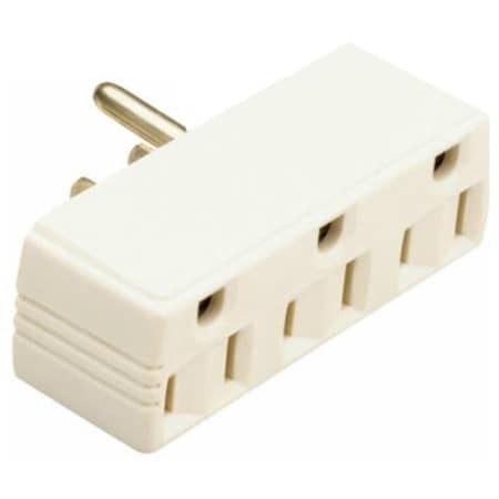 Legrand Single to Triple Plug In Outlet Adapter, 2 -Pole, 15 A, 125 V, 3 -Outlet, Ivory 697ICC20