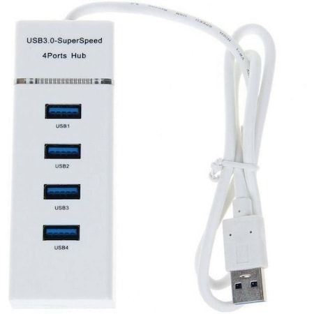 Sanoxy USB 3.0 Hub 4-Port Adapter Charger Data Sync Super Speed PC Mac Laptop Desktop White SANOXY-CABLE59