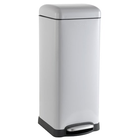 Happimess Betty Retro 8-Gallon Step-Open Trash Can, Gloss Gray HPM1007C