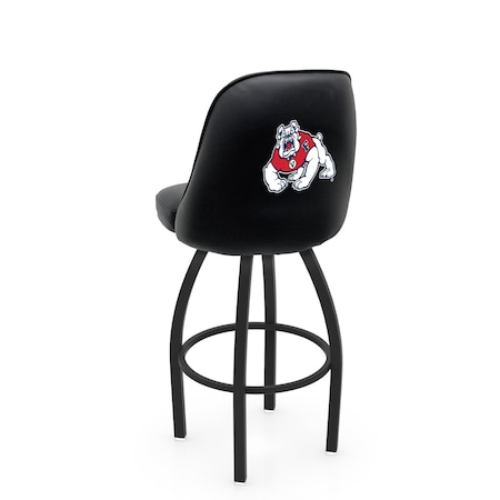 Holland Bar Stool Co Logo Grizzly Fresno State 30 in. Swivel Bar Stool with Black Wrinkle Finish L048