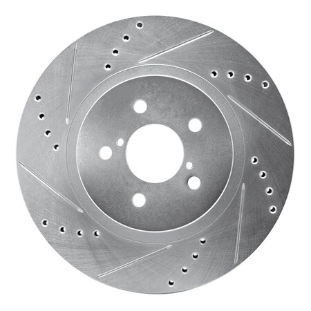 Dynamic Friction Co DFC Brake Rotor - Drilled and Slotted - Silver 631-13037L