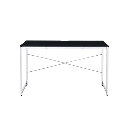Homeroots 47" Black and Silver Writing Desk 491496