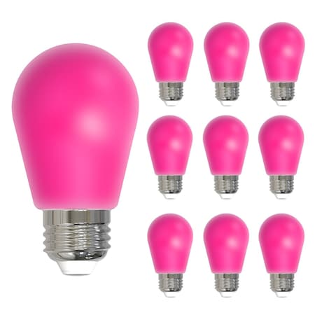 Bulbrite 25-Watt Equivalent Ceramic Pink Color S14 Weatherproof Outdoor E26 Medium Base LED Light Bulb, 10PK 862323